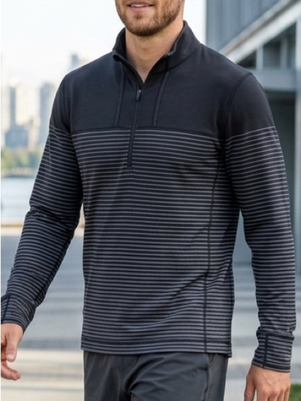 Lululemon Athletica Black and Gray Zip Up Sweater
